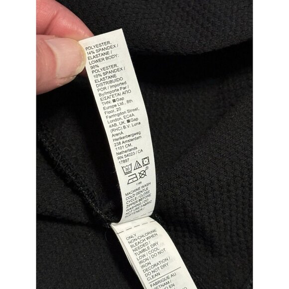 Athleta Layered Shirt‎ Scrunch Bottom Size Medium Black Polyester Blend Preppy - Picture 8 of 15